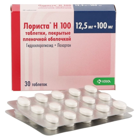 Лориста Н 100 12,5 мг + 100 мг таблетки, 30 шт.