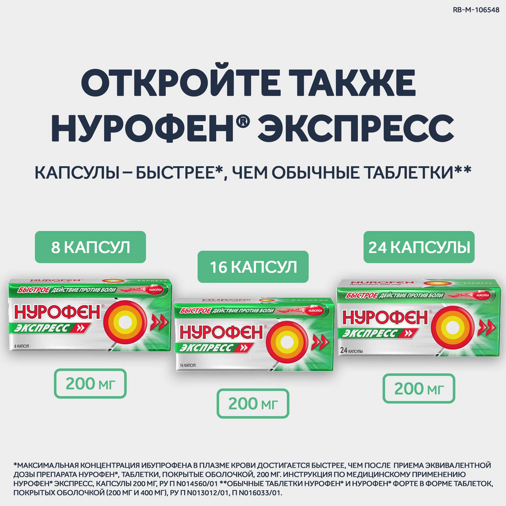 Нурофен форте 400 мг таблетки, 12 шт.