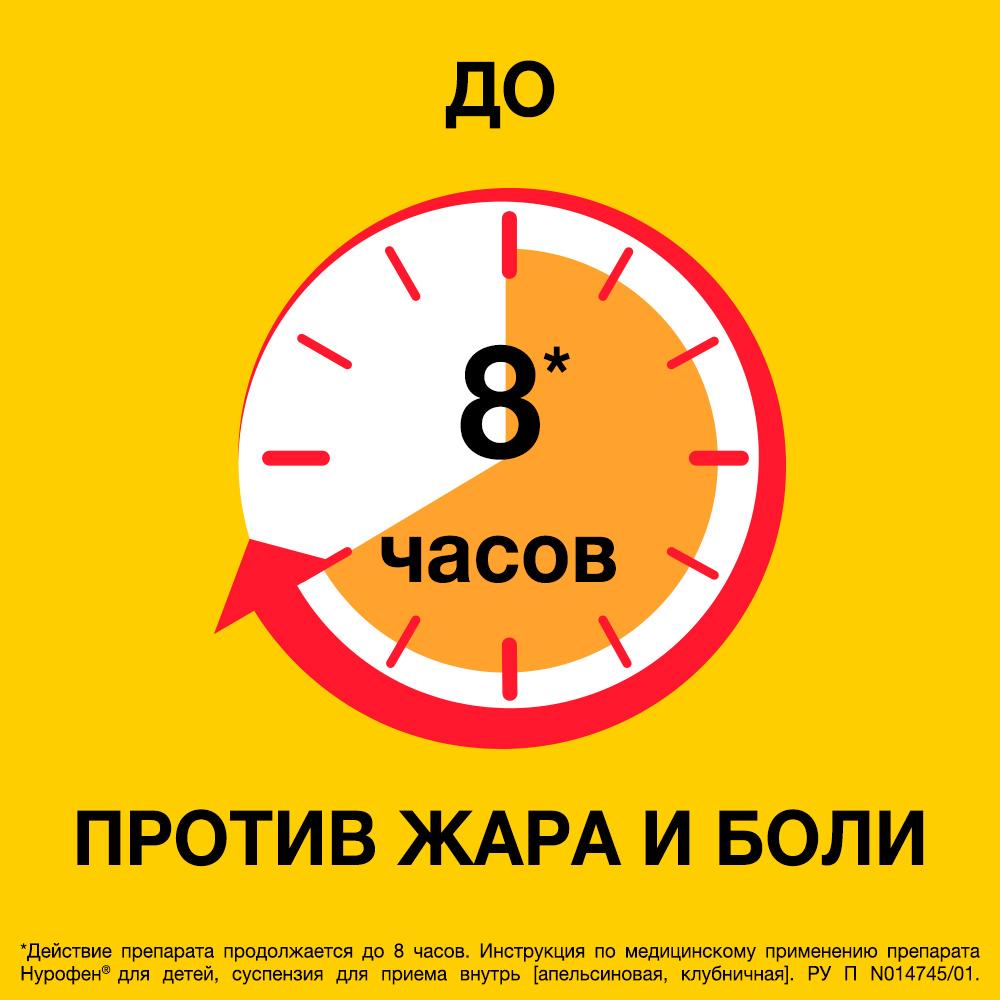 Нурофен 100 мг/5 мл суспензия клубника, 100 мл