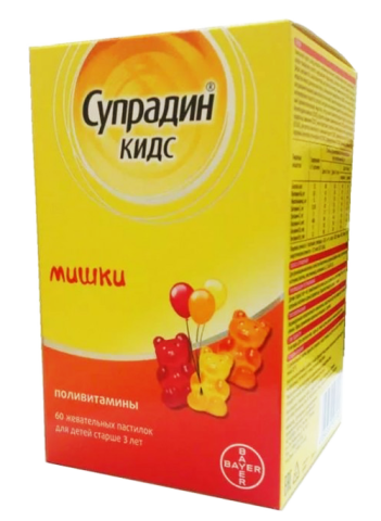 СУПРАДИН КИДС МИШКИ N60 ТАБЛ.ЖЕВАТ.