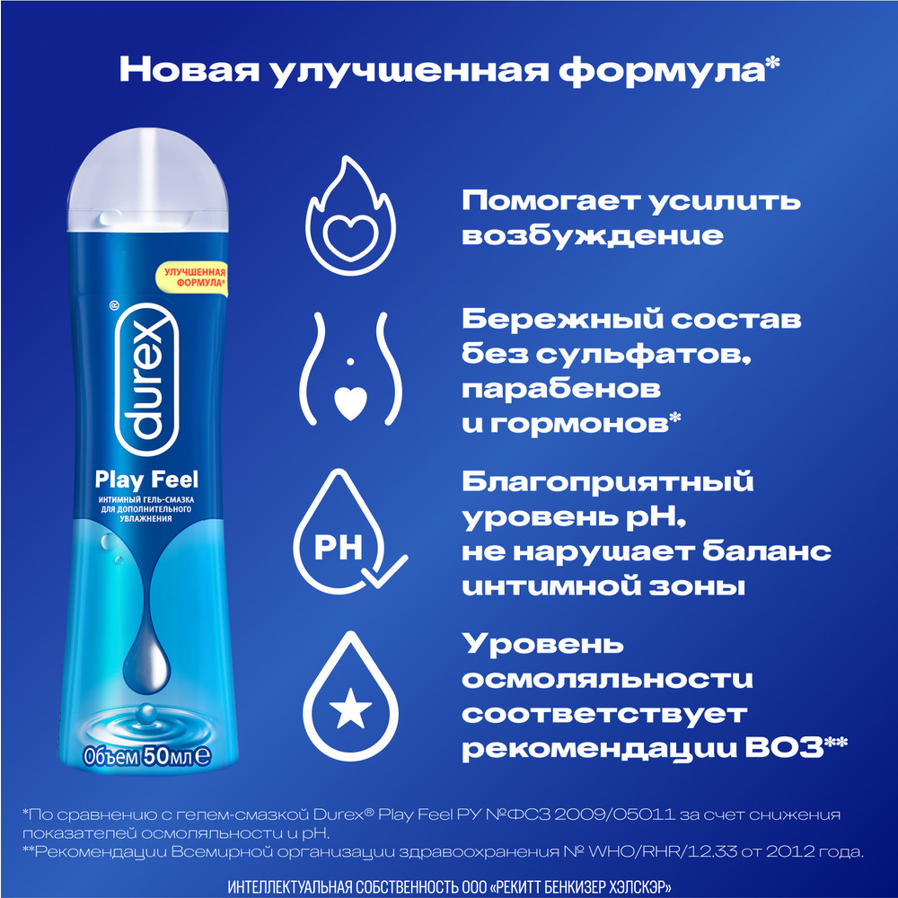 Дюрекс Гель-смазка плей фил, 50 мл