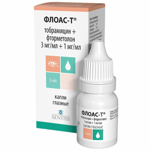 Флоас-Т капли глазные 3 мг/мл + 1 мг/мл флакон, 5 мл