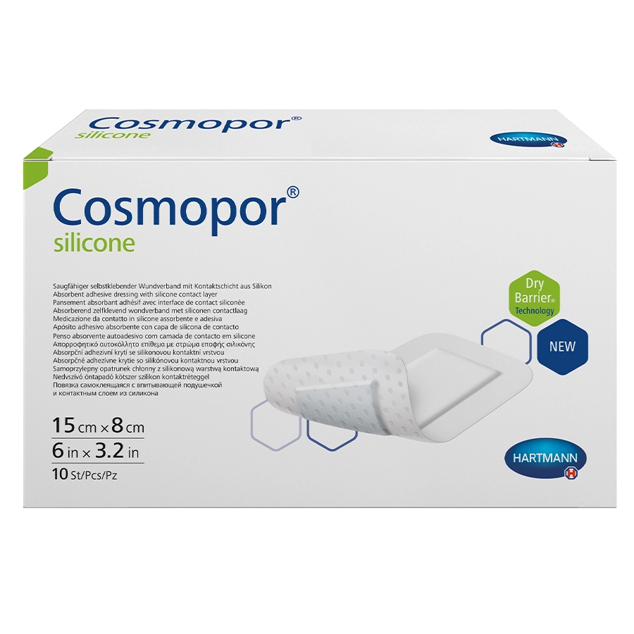 Повязка Космопор 15 х 8 см силикон впитывающая, 10 шт.
