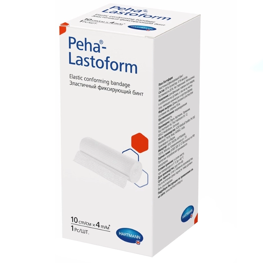 Пеха-Ластоформ бинт 4м х 10см эластичный фиксирующий, 1 шт.