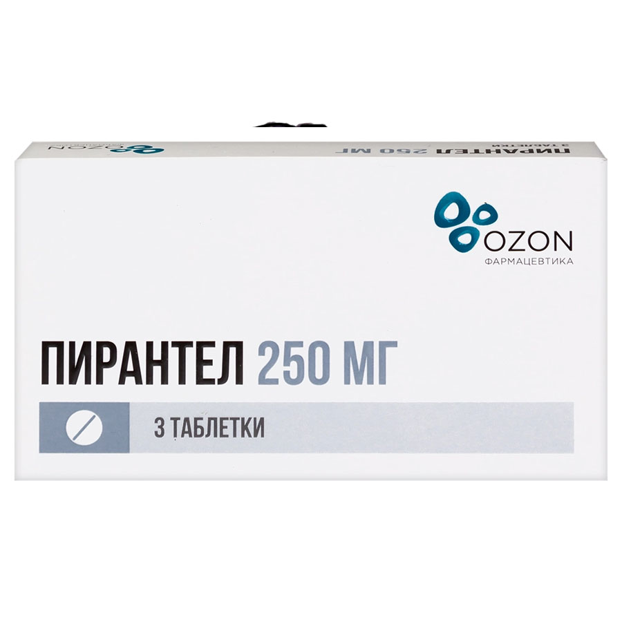 Пирантел 250 мг таблетки, 3 шт.