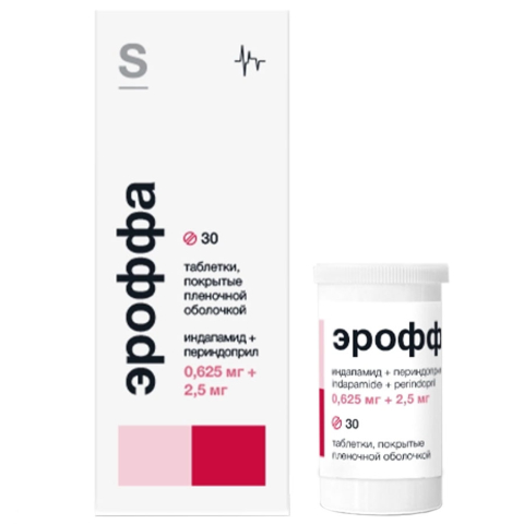 Эроффа 0,625 мг + 2,5 мг таблетки, покрытые пленочной оболочкой, 30 шт.