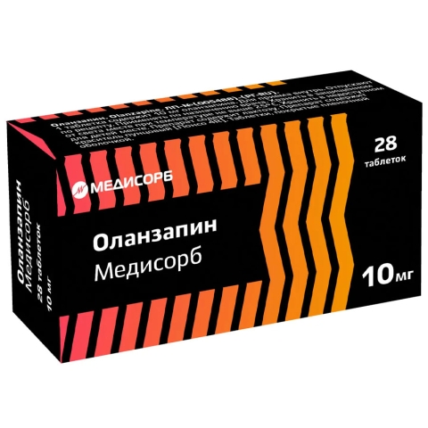 Оланзапин Медисорб 10 мг таблетки, 28 шт.