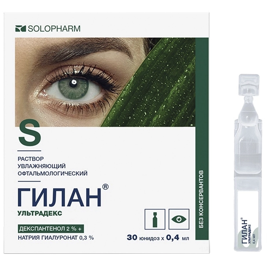 Гилан УльтраДекс 0,3% + 2% капли глазные 0,4 мл тюбик-капельница, 30 шт.