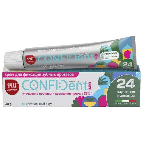 Сплат крем конфидент фикс нейтральный вкус для фиксации зубных протезов, 40 мл