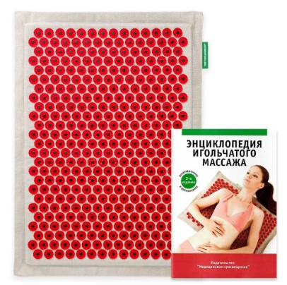 Массажер Тибетский аппликатор на мягкой подложке 41х60 см, красный