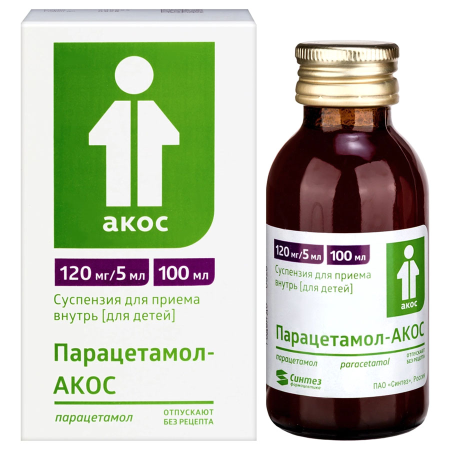 Парацетамол-Акос 2,4% суспензия внутрь для детей, 100 мл