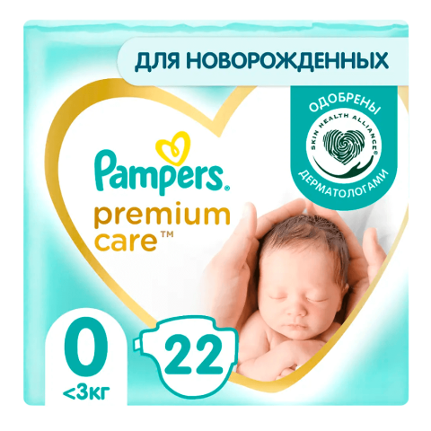 Памперс до 3 кг №22 подгузники Premium Care