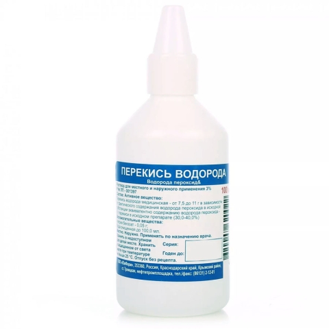 Перекись водорода 3% раствор, 100 мл