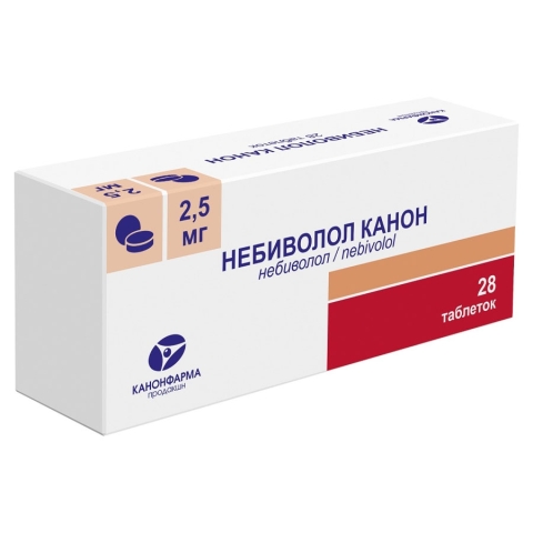 Небиволол Канон 2,5 мг таблетки, 28 шт.