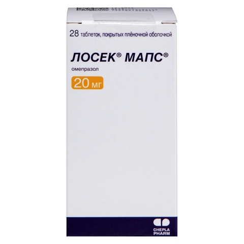 Лосек мапс 20 мг таблетки, 28 шт.