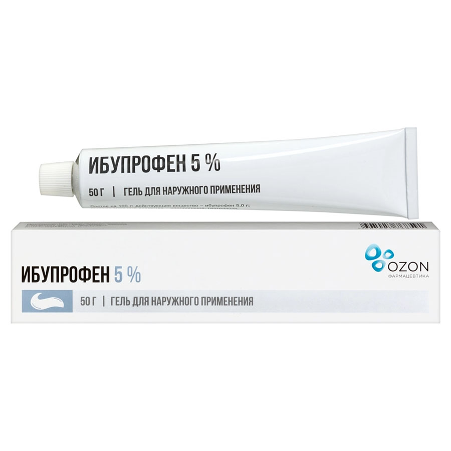 Ибупрофен 5% гель, 50г