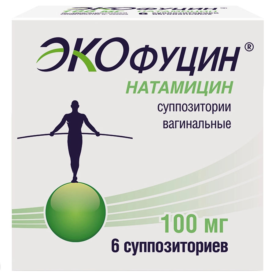Экофуцин 100 мг суппозитории вагинальные, 6 шт.