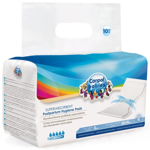 Canpol babies прокладки женские гигиенические послеродовые супервпитывающие ночные 10 шт.