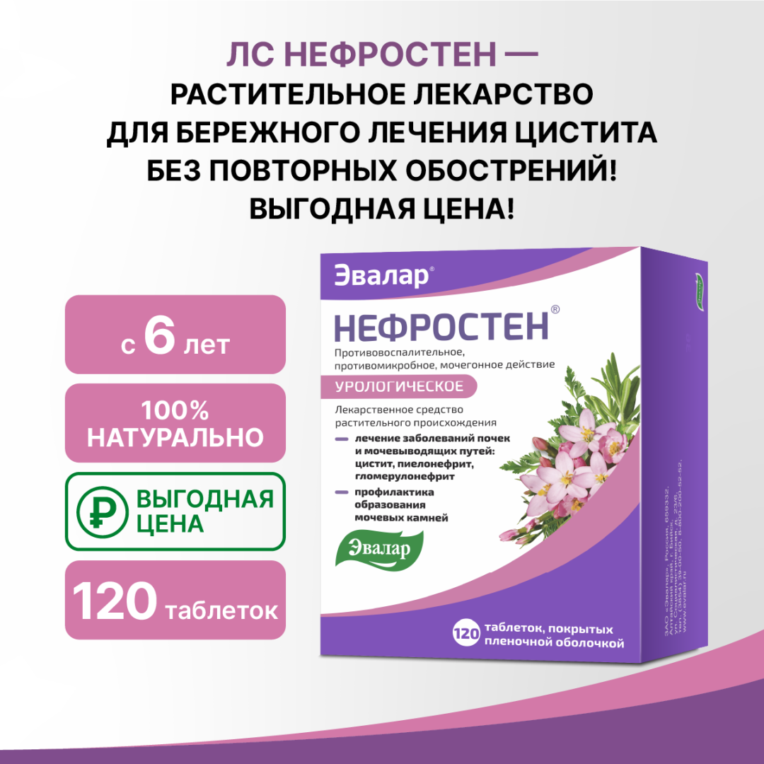 Нефростен таблетки, 120 шт, Эвалар