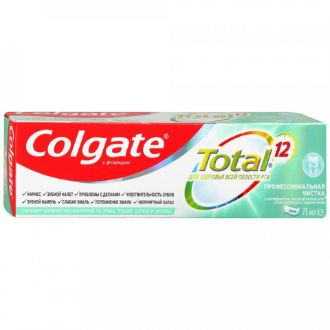 Colgate total 12 профессиональная чистка гель зубная паста 75 мл