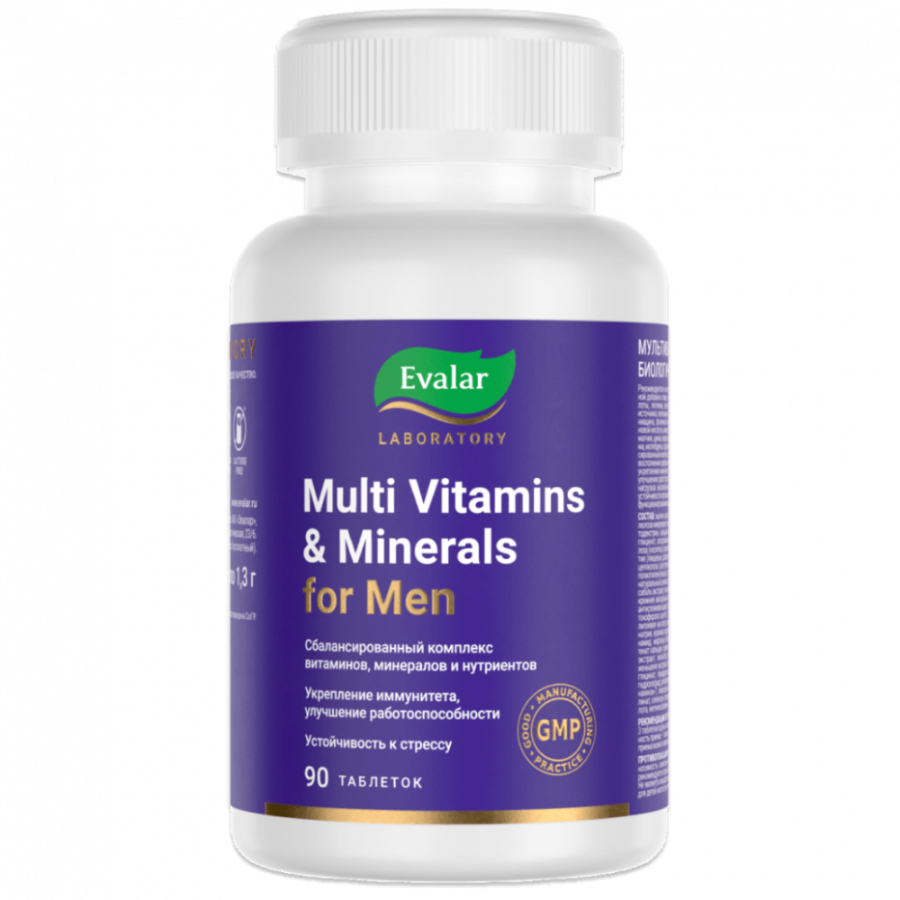 Мультивитамины и минералы мужские таблетки, 90 шт, Evalar Laboratory