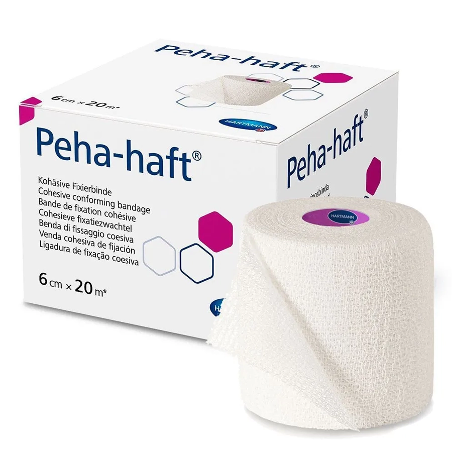 Пеха-хафт бинт 20м х 6см эластичный самофиксирующийся белый, 1 шт.