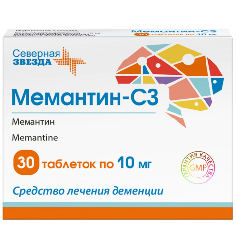 Мемантин-СЗ 10 мг таблетки, 30 шт.