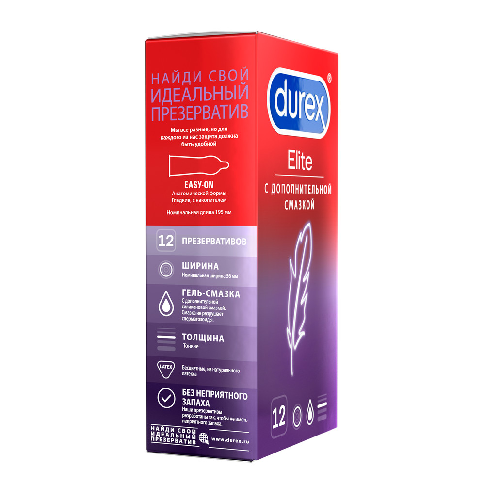 Дюрекс Презервативы элит сверхтонкие, 12 шт.