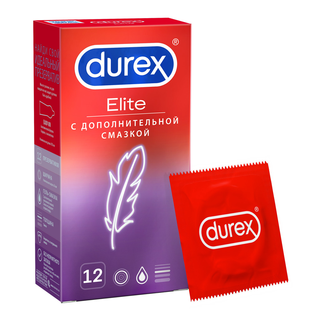 Дюрекс Презервативы элит сверхтонкие, 12 шт.