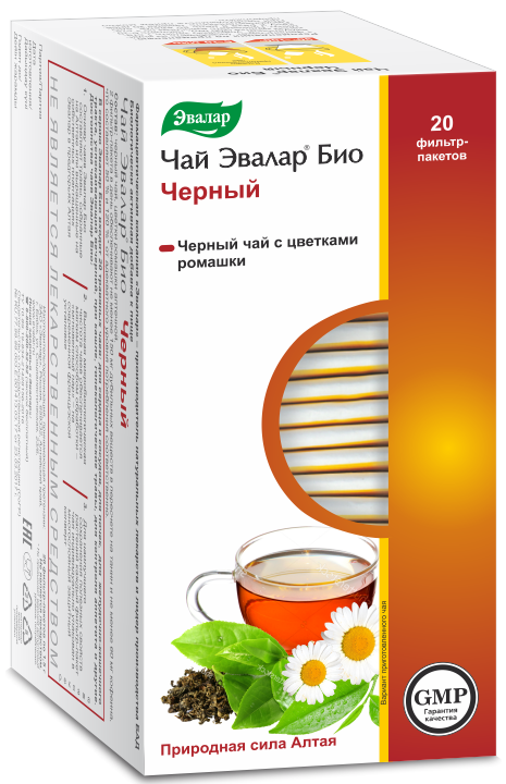 Чай Эвлар Био Черный фильтр-пакеты 1,5г, 20 шт.