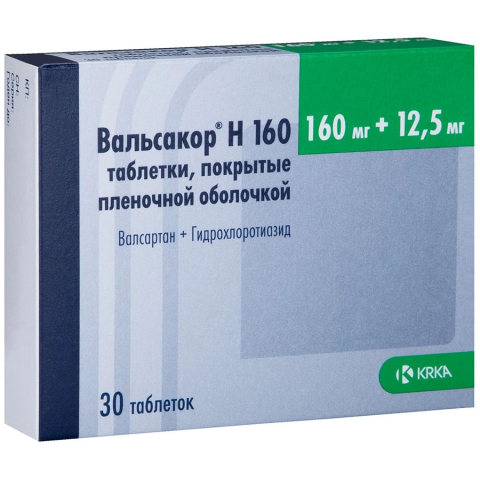 Вальсакор Н 160 мг+12,5 мг таблетки, 30 шт.