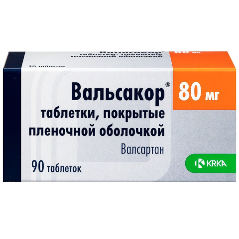 Вальсакор, таблетки, покрытые пленочной оболочкой 80мг, 90 шт.