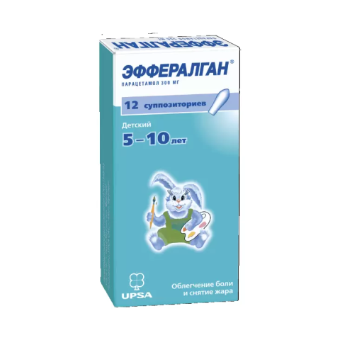 Эффералган, суппозитории ректальные 300 мг 12 шт
