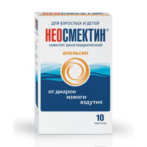Неосмектин, порошок д/приг суспензии для приема внутрь 3 г апельсиновый 3,76 г пак 10 шт
