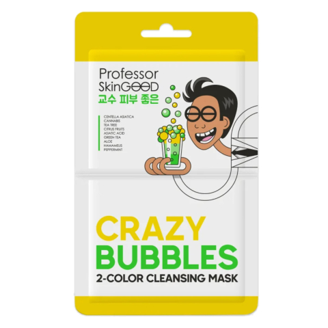 Профессор СкинГуд Пузырьковая маска для лица Crazy Bubbles 2 Color Cleansing Mask, 2 шт.