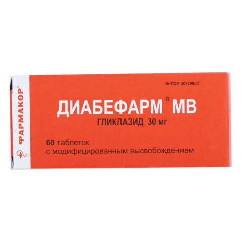 ДИАБЕФАРМ МВ 30МГ N60