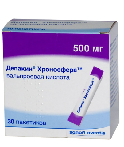 Депакин Хроносфера гран. с пролонг. высвоб., 500 мг, 30 шт.