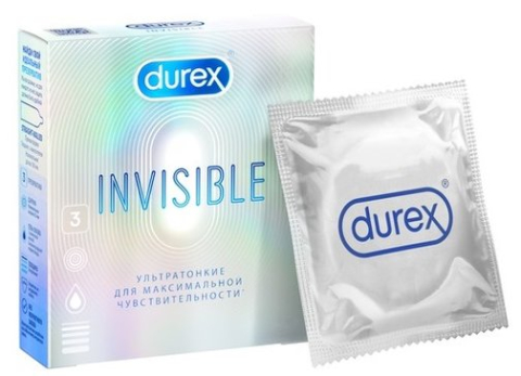 Дюрекс (Durex) Презервативы Invisible ультратонкие, 3 шт.