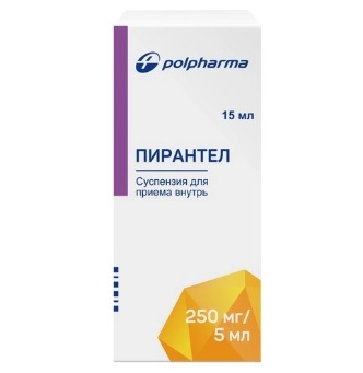 Пирантел 0,25/5 мл суспензия для приема внутрь 15 мл