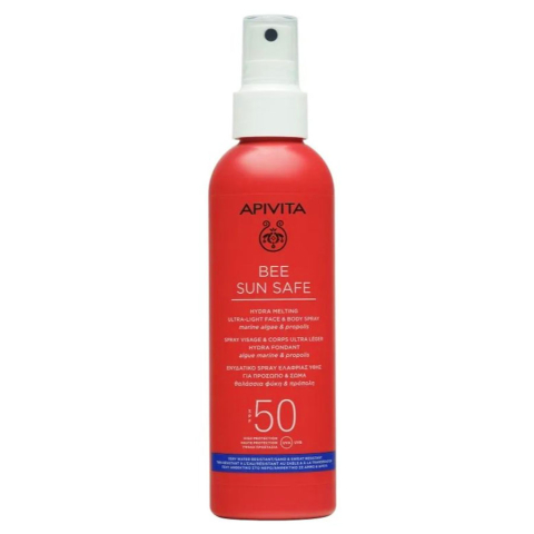 Apivita Bee Sun Safe Солнцезащитный спрей для лица и тела SPF50+ тающий ультралегкий, 200 мл