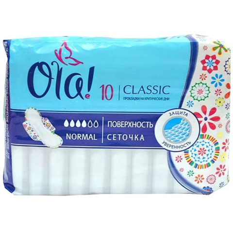 Ола (Ola!) Прокладки Classic Normal поверхность сеточка в инд. уп., 10 шт.