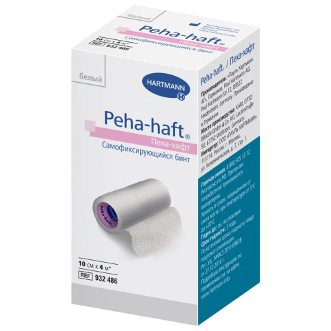 Peha-haft / Пеха-хафт самофиксирующийся бинт 4 м х 10 см белый, 1 шт.