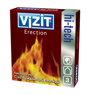 Презервативы VIZIT HI-TECH Erection С возбуждающей смазкой 3 шт.