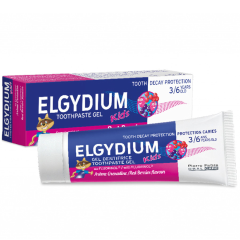Эльгидиум (Elgydium) Kids Red Berries зубная паста-гель для детей от 3 до 6 лет защита от кариеса, 50 мл