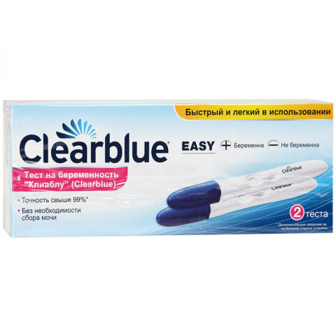 Клиаблу (Clear Blue) Тест на беременность, 2 шт.