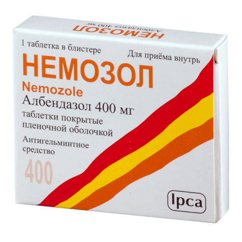 Немозол, таблетки покрыт.плен.об. 400 мг 1 шт