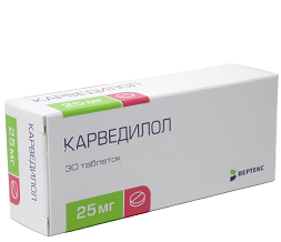 КАРВЕДИЛОЛ 25МГ N30 ТАБЛ.