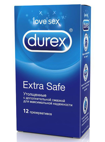 Дюрекс (Durex) Презервативы Extra Safe утолщенные, 12 шт.