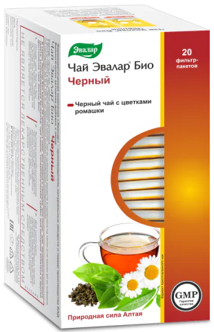 Чай Эвалар Био Черный фильтр-пакеты 1,5г, 20 шт, Эвалар - купить по ...
