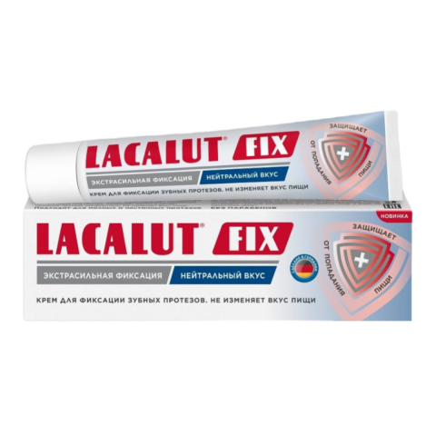Лакалют (Lacalut) Fix Крем для фиксации зубных протезов нейтральный вкус, 70 г
